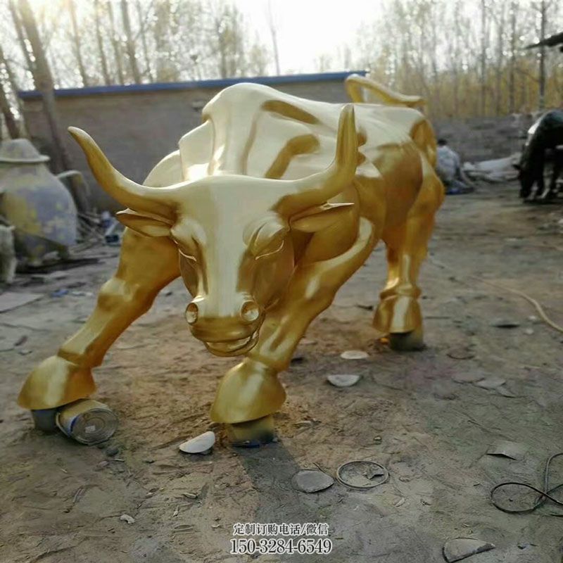 黄牛雕塑工艺 动物牛雕塑工艺服务商 户外黄牛雕塑供给